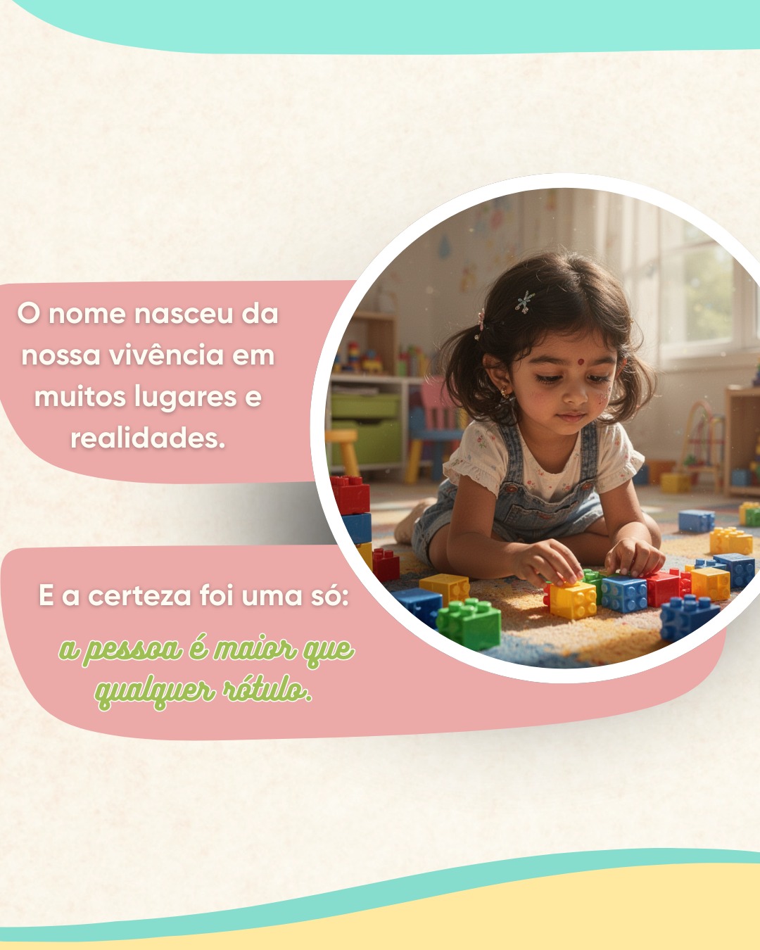 Criança desenvolvendo habilidades com blocos de construção